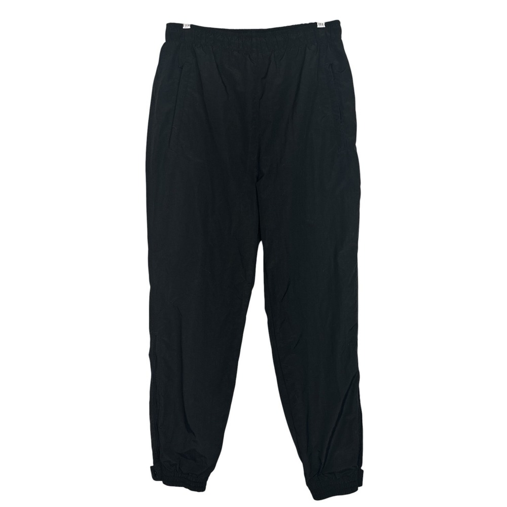 Vintage 90s L.L.Bean Wind‎ Pants Womens M Black Nylon Lined Zip Ankle Hiking